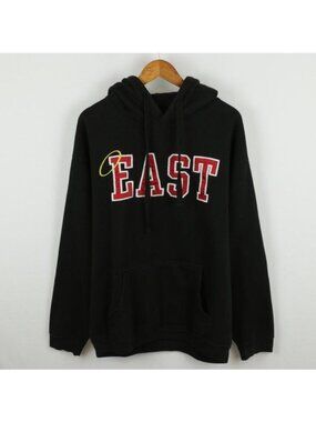 Ouray Sportswear Men's Large Black Red Applique Pullover Hoodie Sweatshirt
